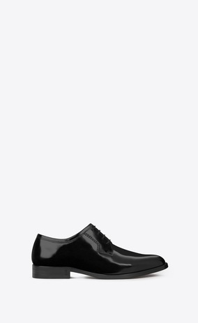 SAINT LAURENT マスキュリンシューズ レディース モンテーニュ ダービーシューズ(ブラック/ヒール25mm) a_V4